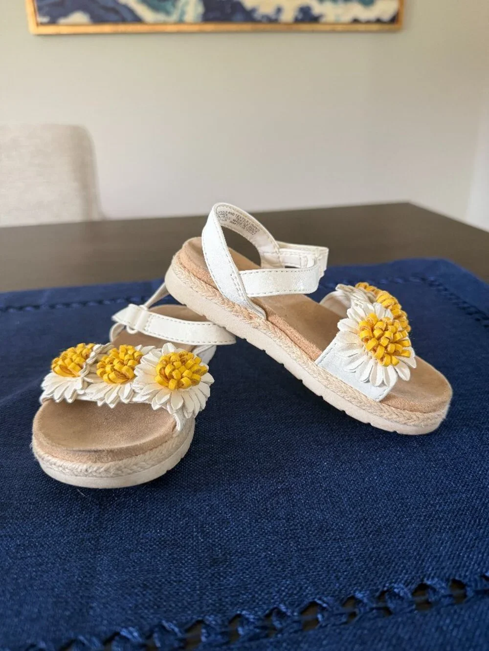 Cat & Jack Daisy Espadrille Sandals | Toddler Girls Size 7 | Like New